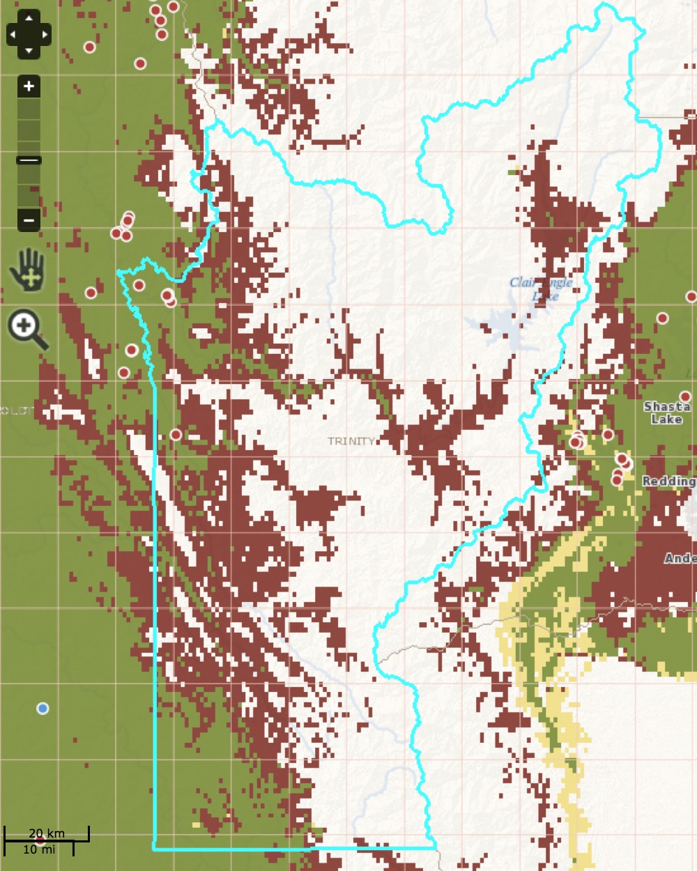 Current and Projected Ranges Suitable for French Broom in Trinity